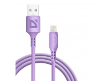 USB кабель F207 Lightning, violet, 1м, 2.4А,силикон,пакет