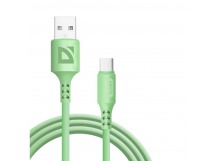 USB кабель F207 TypeC, green, 1м,2.4А,силикон,пакет