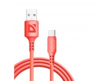 USB кабель F207 TypeC, red, 1м,2.4А,силикон,пакет