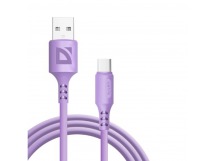 USB кабель F207 TypeC, violet, 1м,2.4А,силикон,пакет