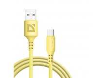 USB кабель F207 TypeC, yellow, 1м,2.4А,силикон,пакет