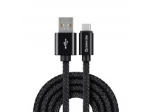 USB кабель USB09-03T PRO USB2.0 Черный, AM-Type-C, 1m, 2.1A