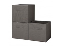 Набор коробов для хранения Casa серый, 3шт., 30*30*30 см