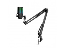 Игровой стрим микрофон Space GMC 550 USB, RGB, стойка, провод 1.8 м