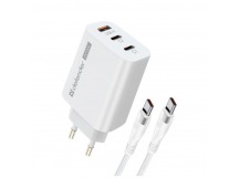 Сетевое ЗУ UPC-60 65W, USB A+C+С, кабель Type-C