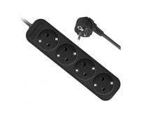 Удлинитель с заземлением M450 5.0 м, 4 розетки, черный