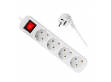 Удлинитель с заземлением S430 Выключатель, 3.0 м, 4 розетки