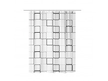 Штора для ванной Geometry Eco-03 180x180cм,70г/м2, квадраты беж