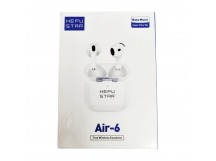 Наушники Bluetooth HEPU STAR Air-6, в кейсе для зарядки, сенсорные, цвет белый