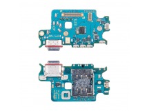 Шлейф для Samsung Galaxy S22 (S901U/America/EU version) плата системный разъем/разъем SIM/микрофон - Премиум