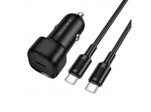 Автомобильное ЗУ BOROFONE BZ34A + кабель Type-C/Type-C (PD/20W) черное