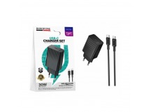 Сетевое ЗУ BOROFONE BAS75A + кабель Type-C-Type-C (PD 30W) черное