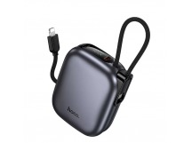 Внешний Аккумулятор (Power Bank) Hoco Q49 10000 mAh (20W, PD, Type-C, встроенный кабель Lightning, LED дисплей) Серый