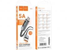 Кабель USB - TypeC HOCO X112 5A Display (черный) 1м