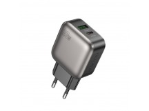 Блок питания сетевой 1 USB, 1 Type-C Borofone BAS54A Absolute, пластик, PD20Вт, QC3.0, цвет: чёрный (1/72/288)