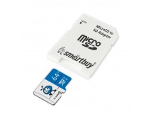 Карта памяти MicroSD 64GB Smart Buy Class 10 UHS-I синие + SD адаптер