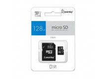 micro SDXC карта памяти Smartbuy 128GB UHS-I BLUE (с адаптером SD)