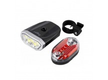 Фонарь велосипедный, набор, передний белый и задний красный, 3*АAА+2*АAА, выключатель, ABS, Smartbuy
