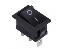 Выключатель клавишный 250В 6А (4с) ON-OFF черный (SBE-06-S34b)