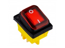 Выключатель клавишный влагозащитный 250В 16А (4с) ON-OFF красный с подсветкой (SBE-16-S35r)