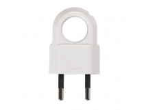 Вилка Smartbuy, плоская с кольцом белая 6А 250В (SBE-2.5-P10-w)