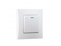 Выключатель 1-клавишный с индикатором 10А белый "Вега" (SBE-08w-10-SW1-1)