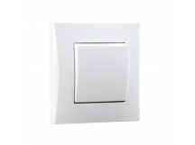 Выключатель проходной 1-клавишный 10А белый "Вега" (SBE-08w-10-SW12-0)