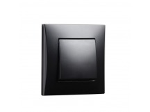 Выключатель проходной 1-клавишный 10А черный "Вега" (SBE-08b-10-SW12-0)