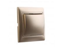 Выключатель 1-клавишный 10А шампань, "Венера" (SBE-01c-10-SW1-0-c)