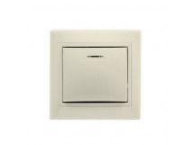 Выключатель 1-клавишный с индикатором 10А бежевый "Венера" (SBE-01i-10-SW1-1-c)