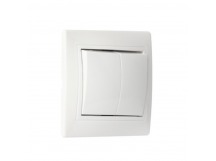 Выключатель 2-клавишный 10А белый, керамика "Венера" (SBE-01w-10-SW2-0-c)