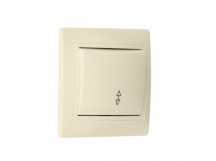 Выключатель проходной 1-клавишный 10А бежевый, керамика "Венера" (SBE-01i-10-SW12-0-c)