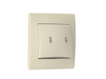 Выключатель проходной 2-клавишный 10А бежевый "Венера" (SBE-01i-10-SW22-0)