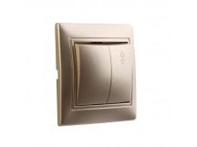 Выключатель проходной 2-клавишный 10А шампань "Венера" (SBE-01c-10-SW22-0)
