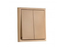 Выключатель 2-клавишный 10А шампань "Капелла" (SBE-09c-10-SW2-0)
