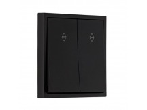 Выключатель проходной 2-клавишный 10А черный "Капелла" (SBE-09b-10-SW22-0)