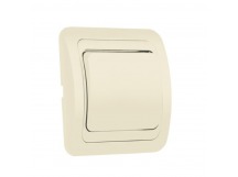 Выключатель 1-клавишный 10А бежевый, керамика "Марс" (SBE-02i-10-SW1-0-c)