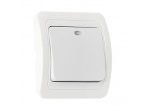 Выключатель 1-клавишный с индикатором 10А белый "Марс" (SBE-02w-10-SW1-1)