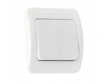 Выключатель 2-клавишный 10А белый "Марс" (SBE-02w-10-SW2-0)