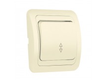 Выключатель проходной 1-клавишный 10А бежевый, керамика "Марс" (SBE-02i-10-SW12-0-c)