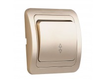 Выключатель проходной 1-клавишный 10А шампань, керамика "Марс" (SBE-02c-10-SW12-0-c)