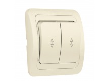 Выключатель проходной 2-клавишный 10А бежевый "Марс" (SBE-02i-10-SW22-0)