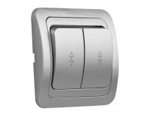 Выключатель проходной 2-клавишный 10А серебро "Марс" (SBE-02s-10-SW22-0)
