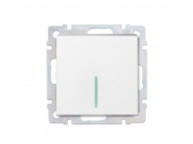 Выключатель 1-клавишный с индикатором 10А белый "Нептун" (SBE-05w-10-SW1-1)
