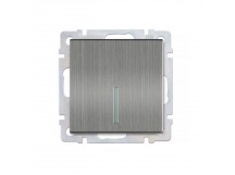 Выключатель 1-клавишный с индикатором 10А серый никель "Нептун" (SBE-05gn-10-SW1-1)