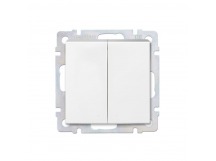 Выключатель 2-клавишный 10А белый "Нептун" (SBE-05w-10-SW2-0)