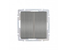Выключатель 2-клавишный 10А серый никель "Нептун" (SBE-05gn-10-SW2-0)