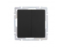 Выключатель 2-клавишный 10А черный "Нептун" (SBE-05b-10-SW2-0)