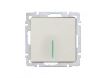 Выключатель проходной 1-клавишный с индикатором 10А бежевый "Нептун" (SBE-05i-10-SW12-1)