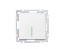 Выключатель проходной 1-клавишный с индикатором 10А белый "Нептун" (SBE-05w-10-SW12-1)